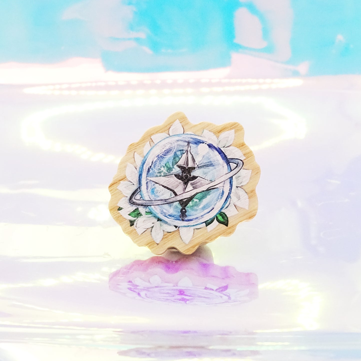 Abyss Compass ❥ WOOD PIN