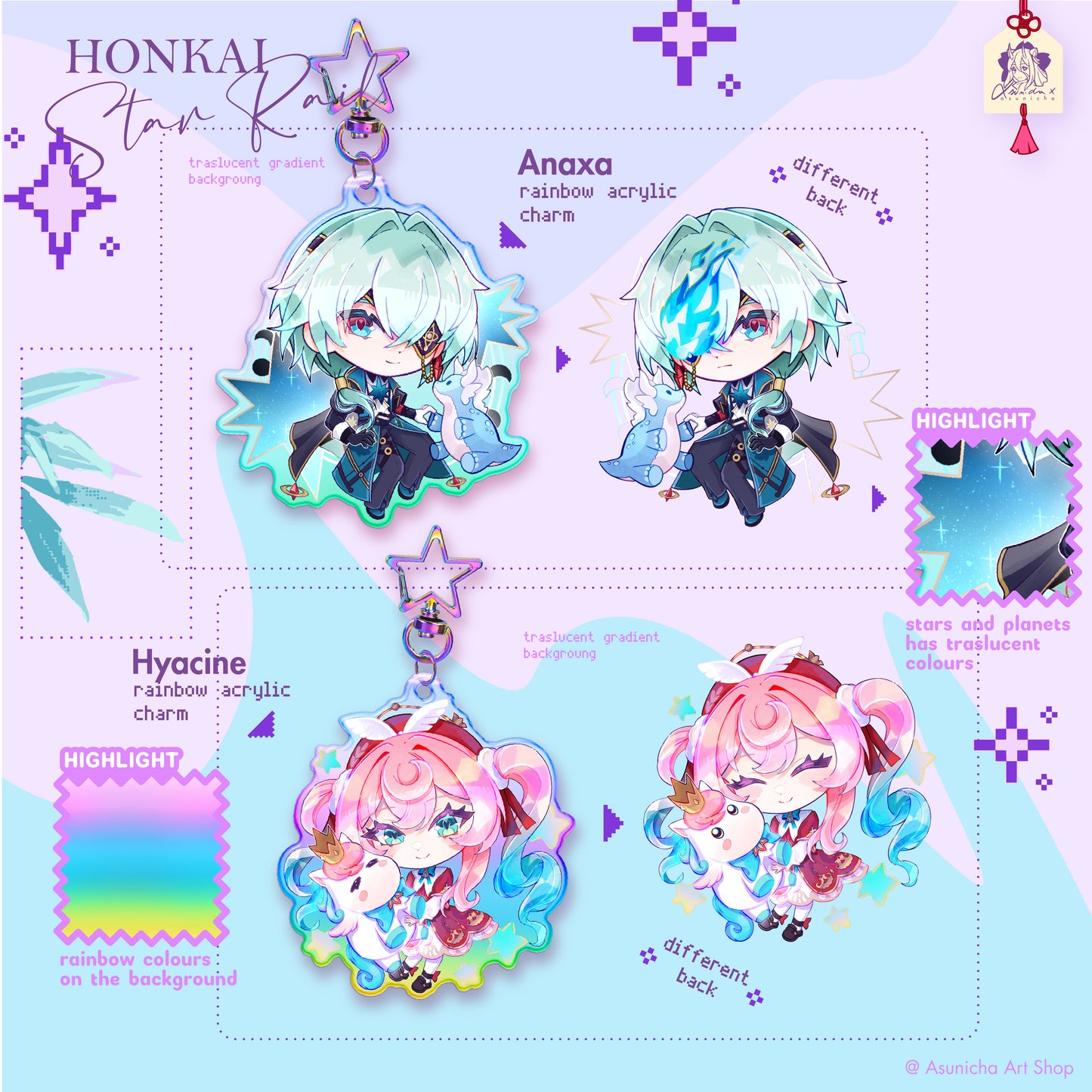 Phainon | Anaxa | Hyacine HSR ◣ KEYCHAIN