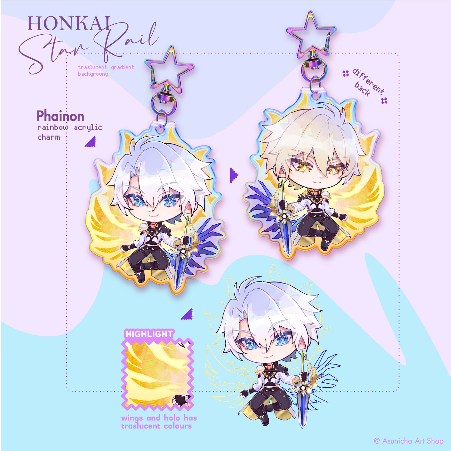 Phainon | Anaxa | Hyacine HSR ◣ KEYCHAIN