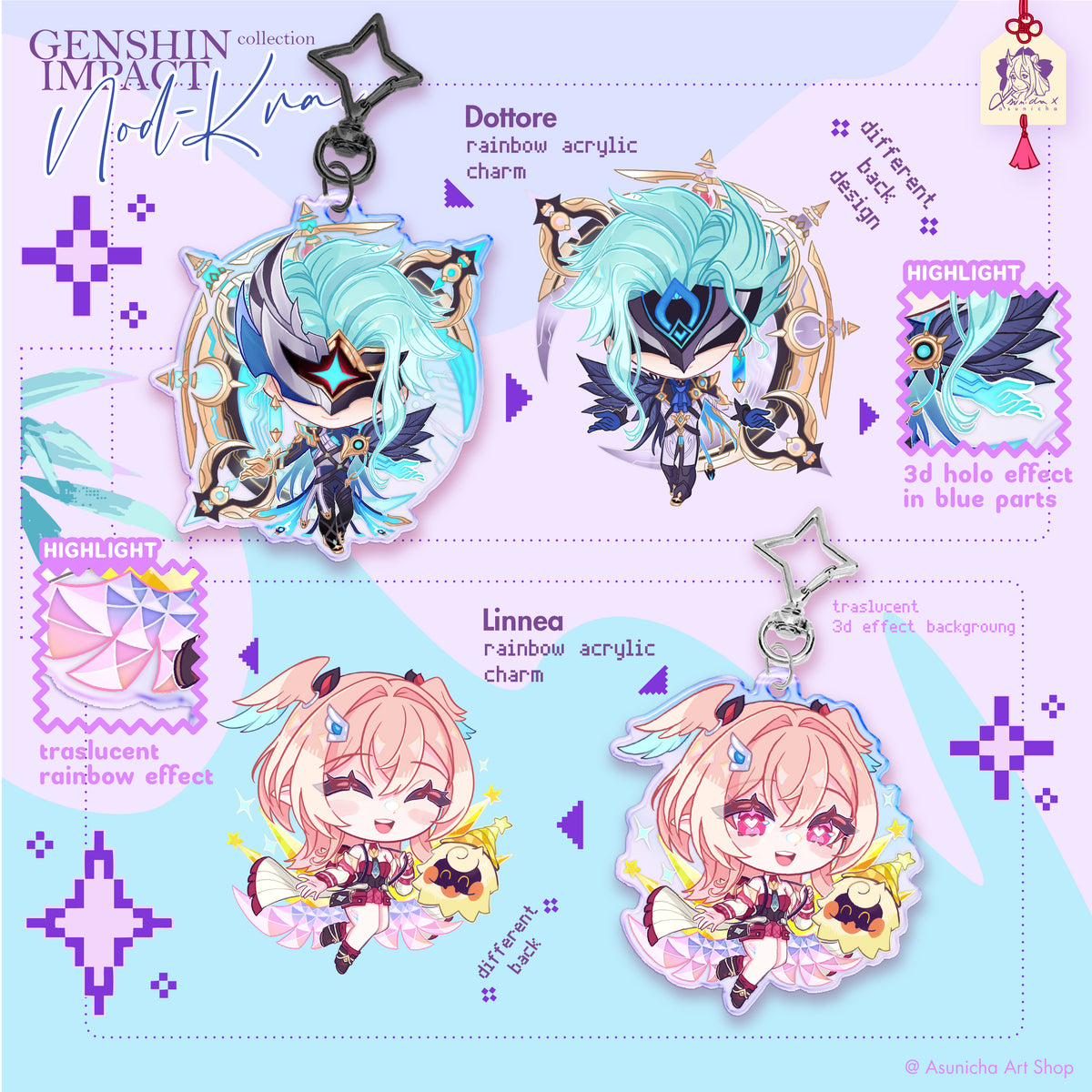 Dottore and Linnea GI ◣ KEYCHAINS