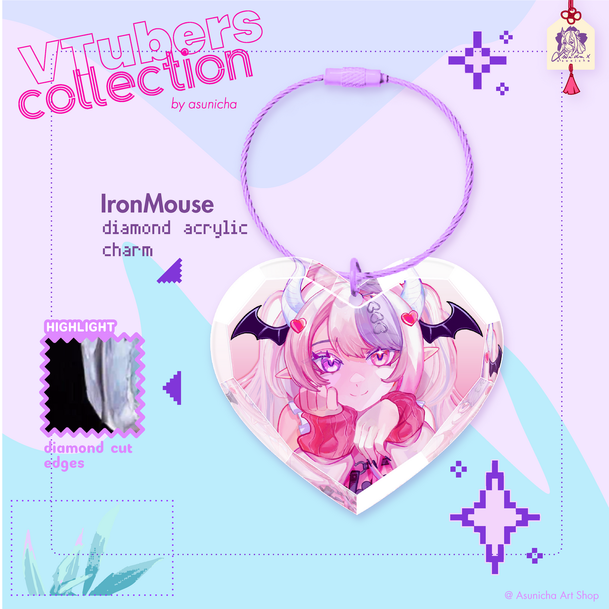 Vtubers Collection (vol.1) ◣ DIAMOND KEYCHAINS