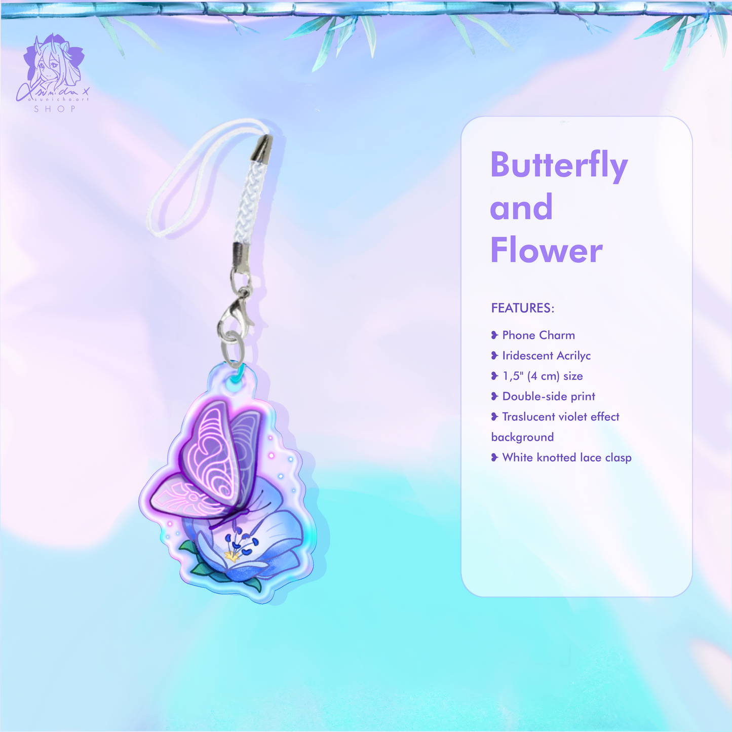 Butterfly and Flower ❥ PHONE CHARM