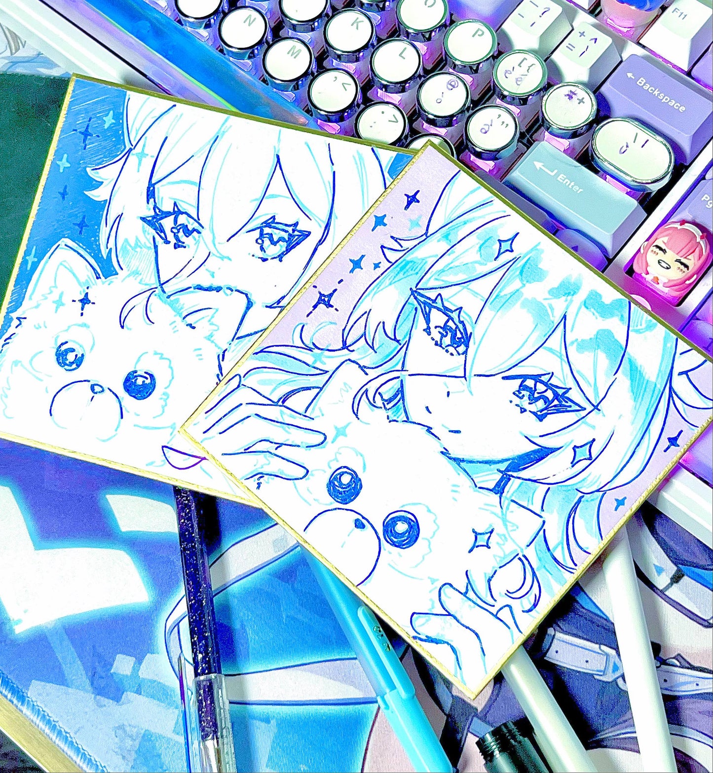 Hand Drawed Shikishi [Gift for Busho Peluche pre order]