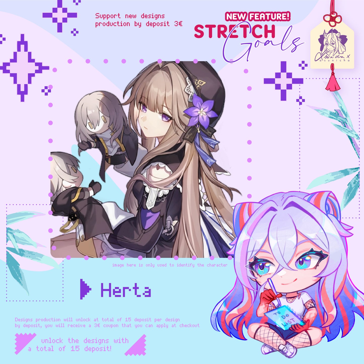 DEPOSIT 3€: Herta Keychain ◣ STRETCH GOALS