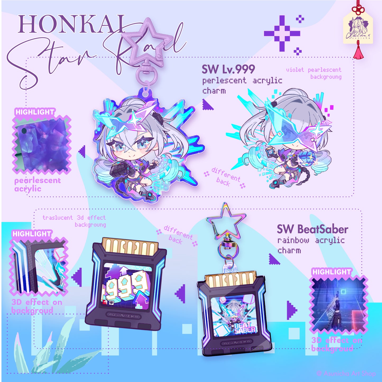 [PRE ORDER] Silver Wolf Lv.999 HSR ◣ KEYCHAIN