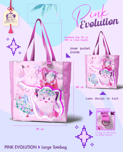 [PRE ORDER] PokeColour Collection: Pink Evolution ◣ TOTEBAG