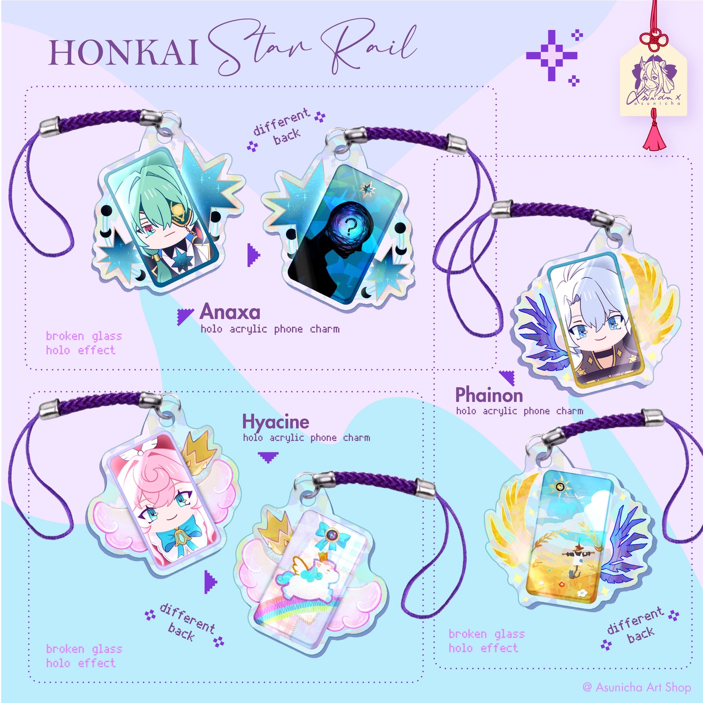 Phainon | Hyacine | Anaxa HSR ◣ PHONE CHARM