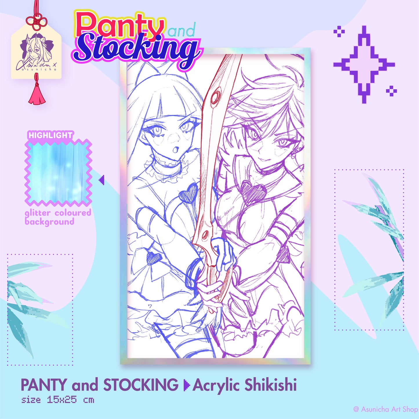 [PRE ORDER] Panty and Stocking ◣ ACRYLIC SHIKISHI